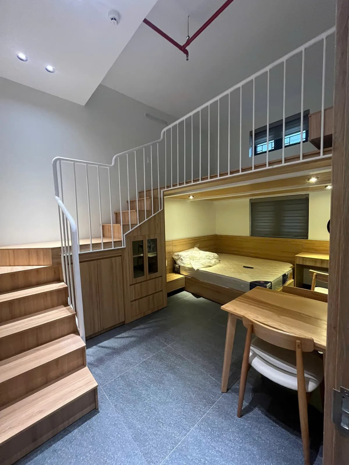 Studio rental apartments — light oak palette — 3